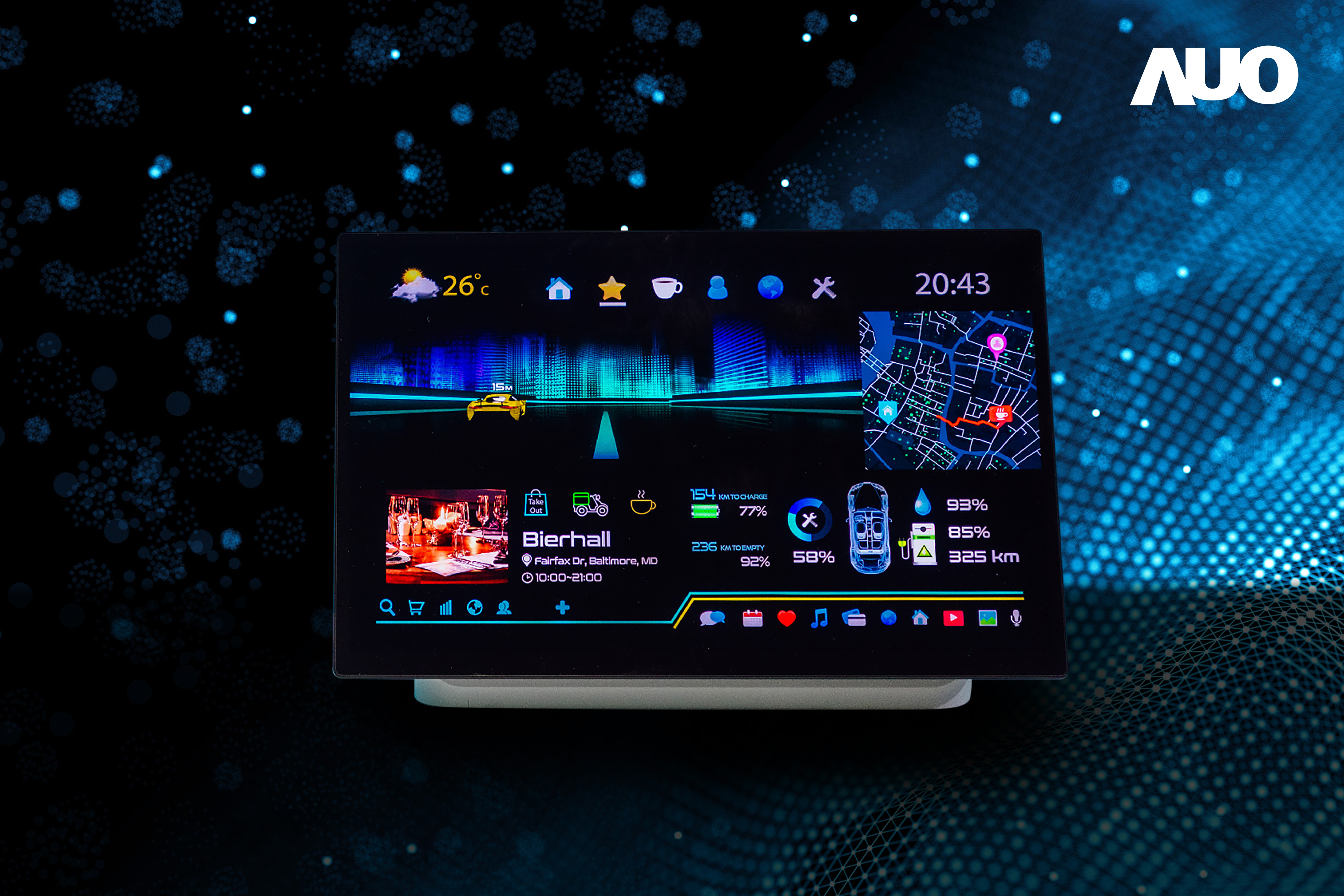 Maxman | 万博16吋超高色域車載中控獲得2025顯示器元件產品技術獎之面板模組類傑出產品獎，首次在車載領域採用藍光COB（LED chip-on-board）搭載量子點（Quantum Dot）膜之Mini LED解決方案實現廣色域